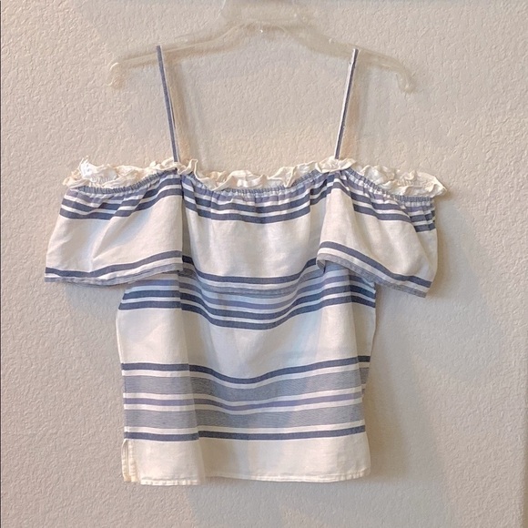 Splendid Striped Off-Shoulder Top with Adjustable Spaghetti Straps Size XL - Picture 6 of 11